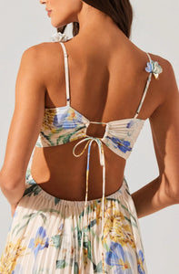 Emese Floral Pleated Maxi Dress
