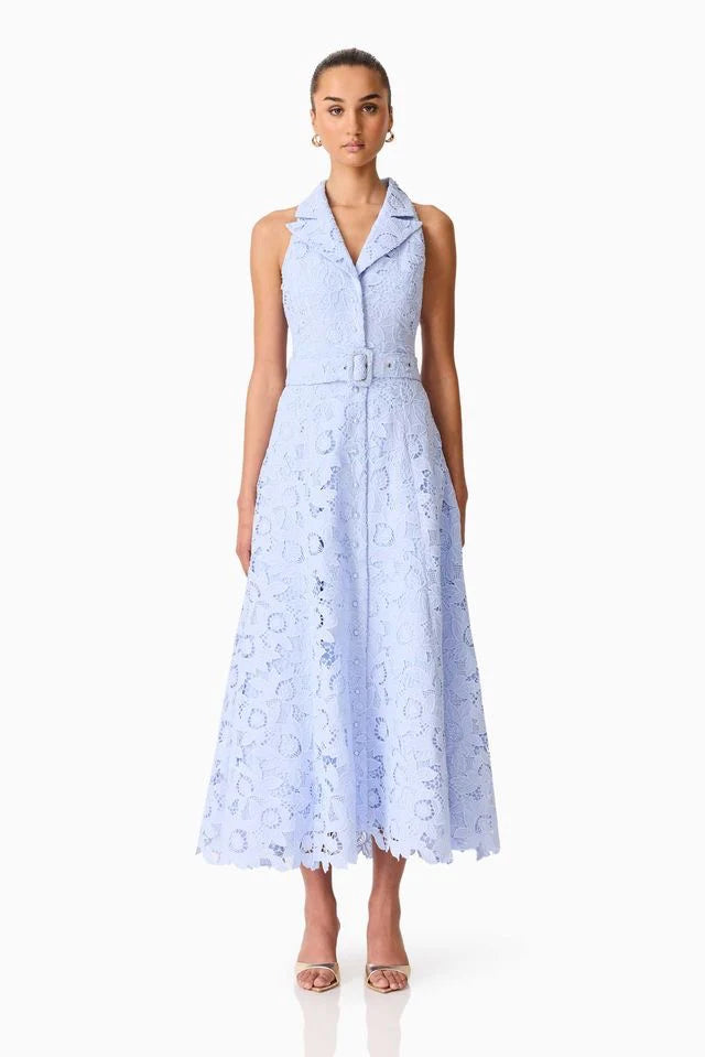 collared lace dress Self-Portrait - White Lace Collared Midi Dress