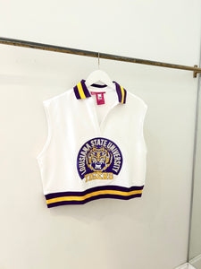 LSU Striped Collar Mascot Tank