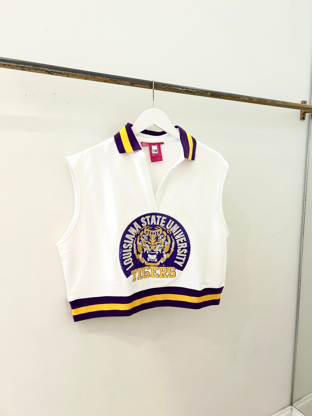 LSU Striped Collar Mascot Tank