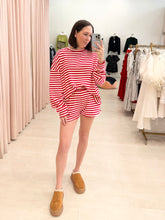 Load image into Gallery viewer, Red Stripe Short Set
