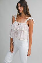 Load image into Gallery viewer, Embroidered Floral Lace Tiered Tank
