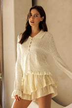 Load image into Gallery viewer, Textured Ruffle Cardigan

