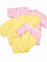 Load image into Gallery viewer, Cotton Terry Raw Edge Short Set

