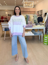 Load image into Gallery viewer, Mardi Gras Floral Patchwork Sweatshirt
