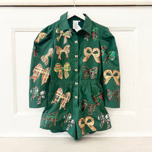 Load image into Gallery viewer, Green Plaid Bow Romper
