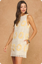 Load image into Gallery viewer, Medallion Crochet Sleeveless Mini Dress
