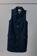Load image into Gallery viewer, Sleeveless Button Down Denim Dress
