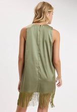 Load image into Gallery viewer, Satin High Neck Fringe Mini
