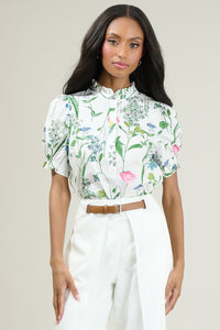 Garden Floral Puff Sleeve Top
