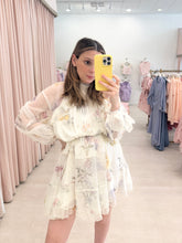 Load image into Gallery viewer, Tie Neck Floral Mini Dress
