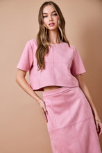 Load image into Gallery viewer, Cropped Faux Suede Panel Top
