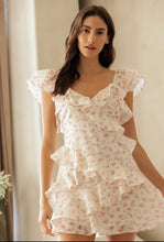Load image into Gallery viewer, Ivory &amp; Pink Floral Ruffle Mini Dress
