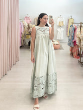 Load image into Gallery viewer, Mint Lacey Embroidered Maxi Dress
