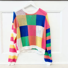Load image into Gallery viewer, Checkerboard Colorblock Sweater
