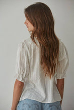 Load image into Gallery viewer, Woven Cotton V-Neck Short Sleeve Top
