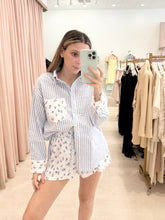 Load image into Gallery viewer, Floral &amp; Stripe Button Up Short Set
