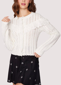 Irina Scallop Pointelle Cardigan