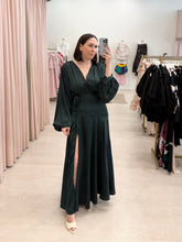 Load image into Gallery viewer, Satin Long Sleeve Maxi Gown
