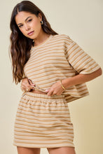 Load image into Gallery viewer, Striped Mini Skirt Lounge Set
