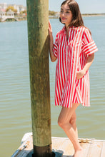 Load image into Gallery viewer, Dock Dress, Red Stripes
