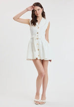 Load image into Gallery viewer, Ivory Denim Buckled Waist Mini
