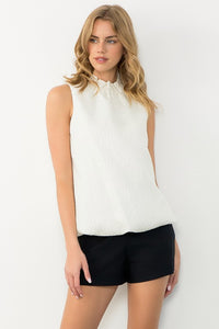 Mock Neck Textured Top