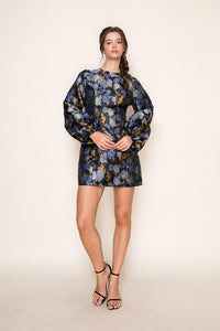 Rose Garden Balloon Long Sleeve Dress