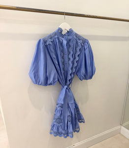 Cornflower Ric Rac Mini Dress