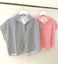 Load image into Gallery viewer, Stripe Signature V-Neck Collared Top
