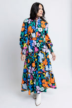 Load image into Gallery viewer, Black Floral Poplin Maxi Dress
