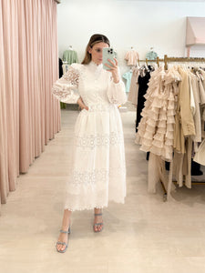 Crochet Lace Eyelet Maxi Dress