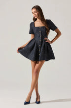 Load image into Gallery viewer, Janel Tweed Mini Skater Dress
