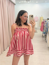 Load image into Gallery viewer, Striped Spaghetti Strap Top and Mini Short Set
