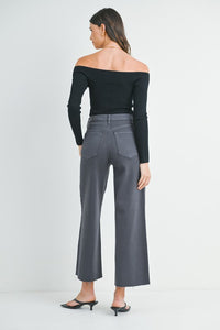 Charcoal Wide Leg Jean