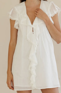 Poppy Ruffle Lace Mini Dress