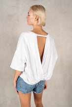 Load image into Gallery viewer, Round Neck Crop Tee wit Twist Back
