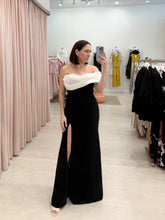 Load image into Gallery viewer, Black and White Strapless Gown
