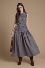 Load image into Gallery viewer, Ruffle Smocked Plaid Maxi Dress
