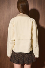 Load image into Gallery viewer, Gingham Contrast Trim Collared Shacket Jacket
