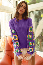 Load image into Gallery viewer, Crochet Detail Mardi Gras Sweater
