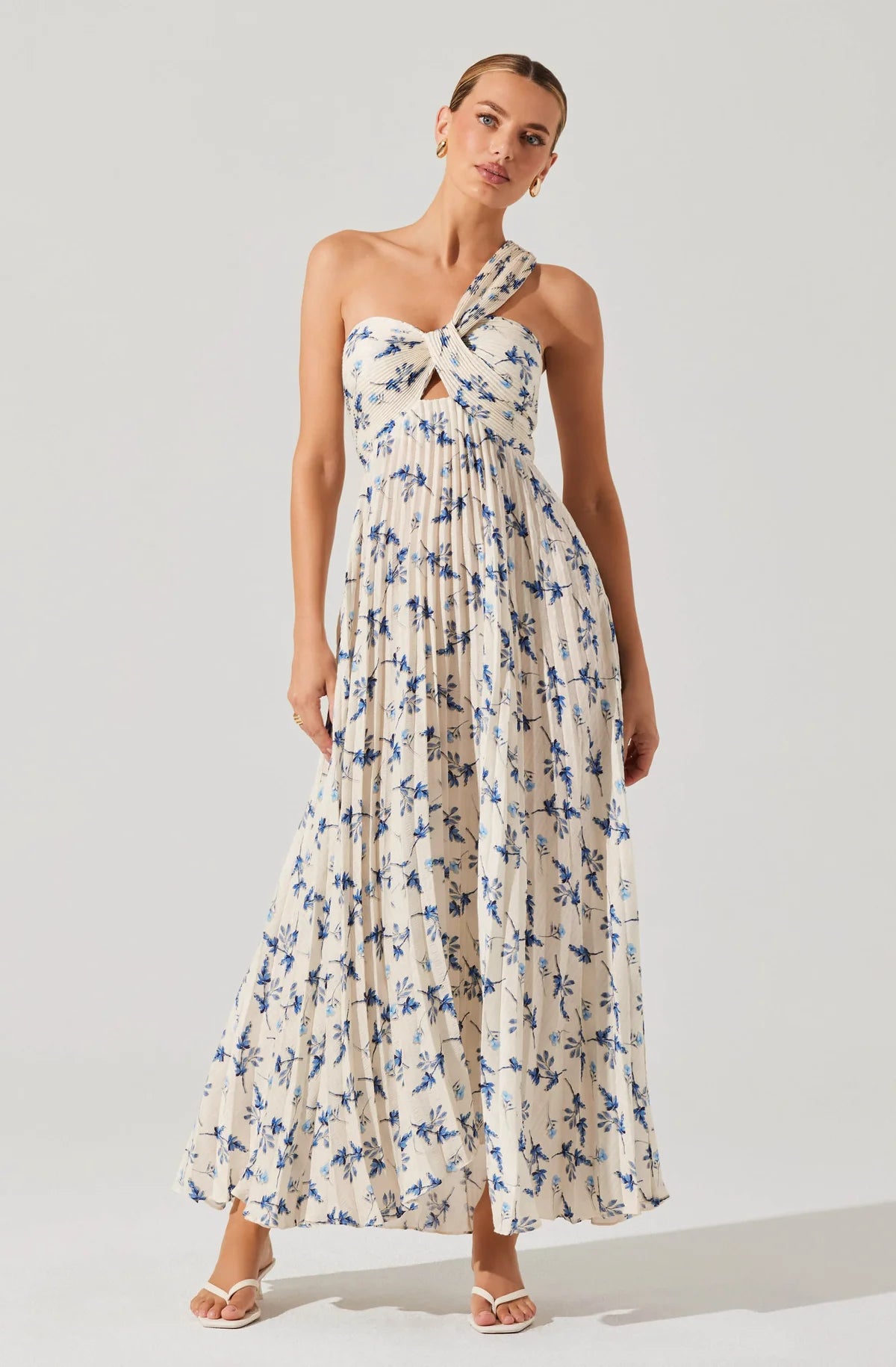 rasya pleated maxi dress Rasya One-Shoulder Pleated Maxi Dress