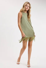 Load image into Gallery viewer, Satin High Neck Fringe Mini
