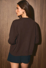 Load image into Gallery viewer, Gingham Trim Knit Cardigan Sweater
