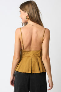Pleated Spaghetti Strap Top