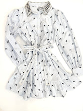 Load image into Gallery viewer, Mixed Media Collared Shirt Dress
