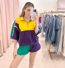 Load image into Gallery viewer, Pearl Mardi Gras Colorblock Short Set
