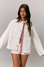 Load image into Gallery viewer, Ivory Jacket with Red Gingham Detail
