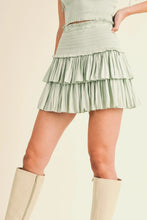 Load image into Gallery viewer, Pistachio Silky Smocked Tank Skirt Set
