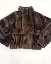 Load image into Gallery viewer, Faux Fur Utility Jacket Brown
